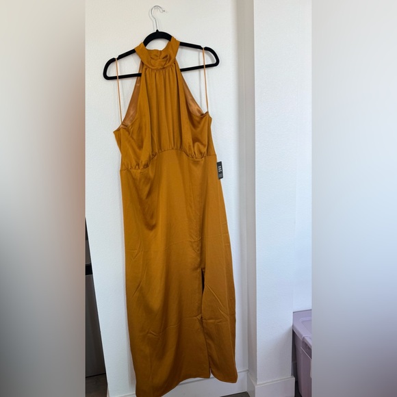 Express Dresses & Skirts - Express Golden Elegant Halter Dress